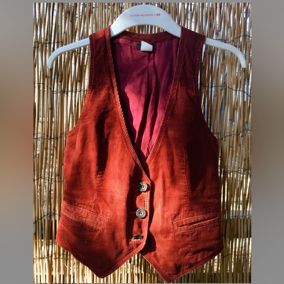 J. Crew Burnt Orange Rust Red Corduroy Vest - Picture 3 of 9